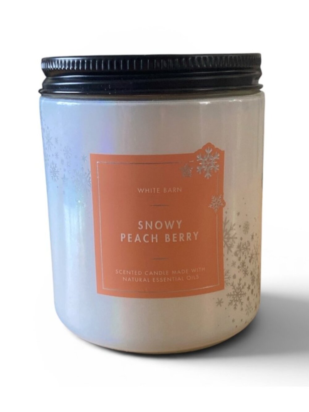 Bath&Body Works White Barn Snowy Peach Berry 7oz Candle NEW